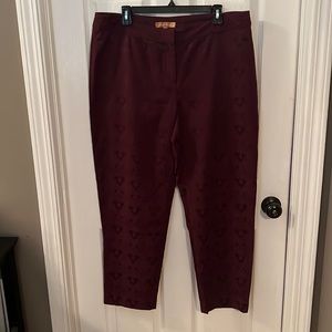 Burgundy Brocade Pants